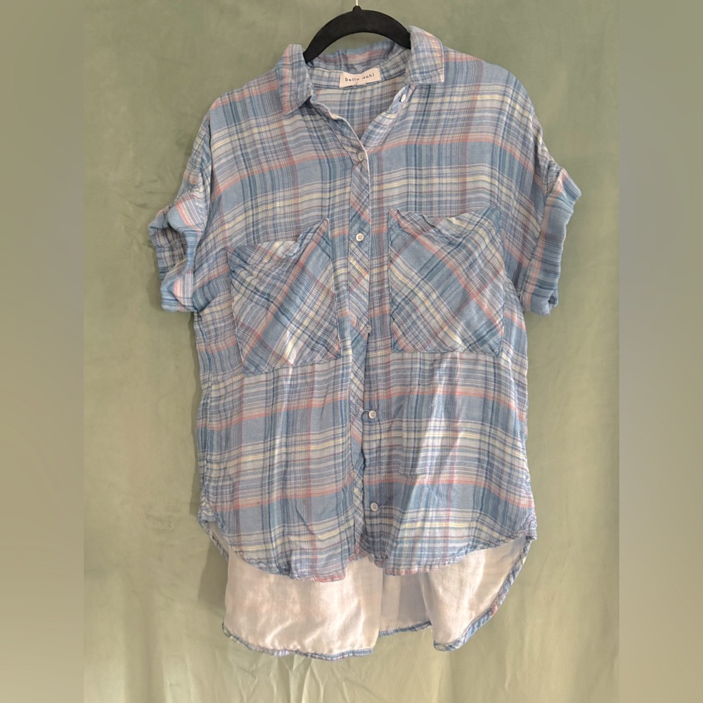 Bella Dahl Rayon Soft Button Down Short Sleeve Top 🌵XS